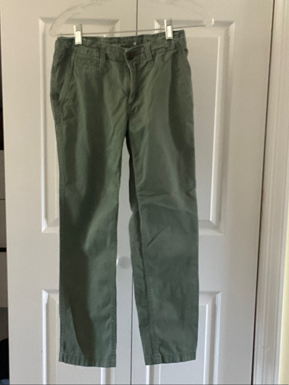 Lands' End-Boys Straight Fit Iron Knee Chinos, olive, Size 12, adjustable waist